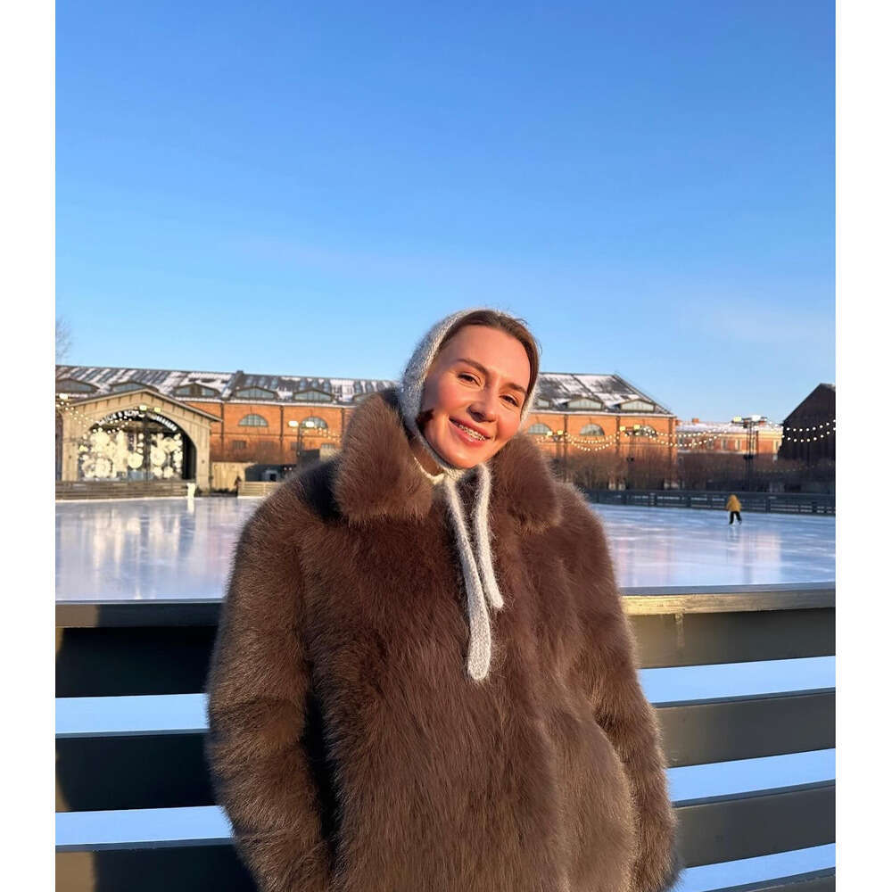 Winter young fur women's medium long loose internet famous fried street imitation fox plush coat