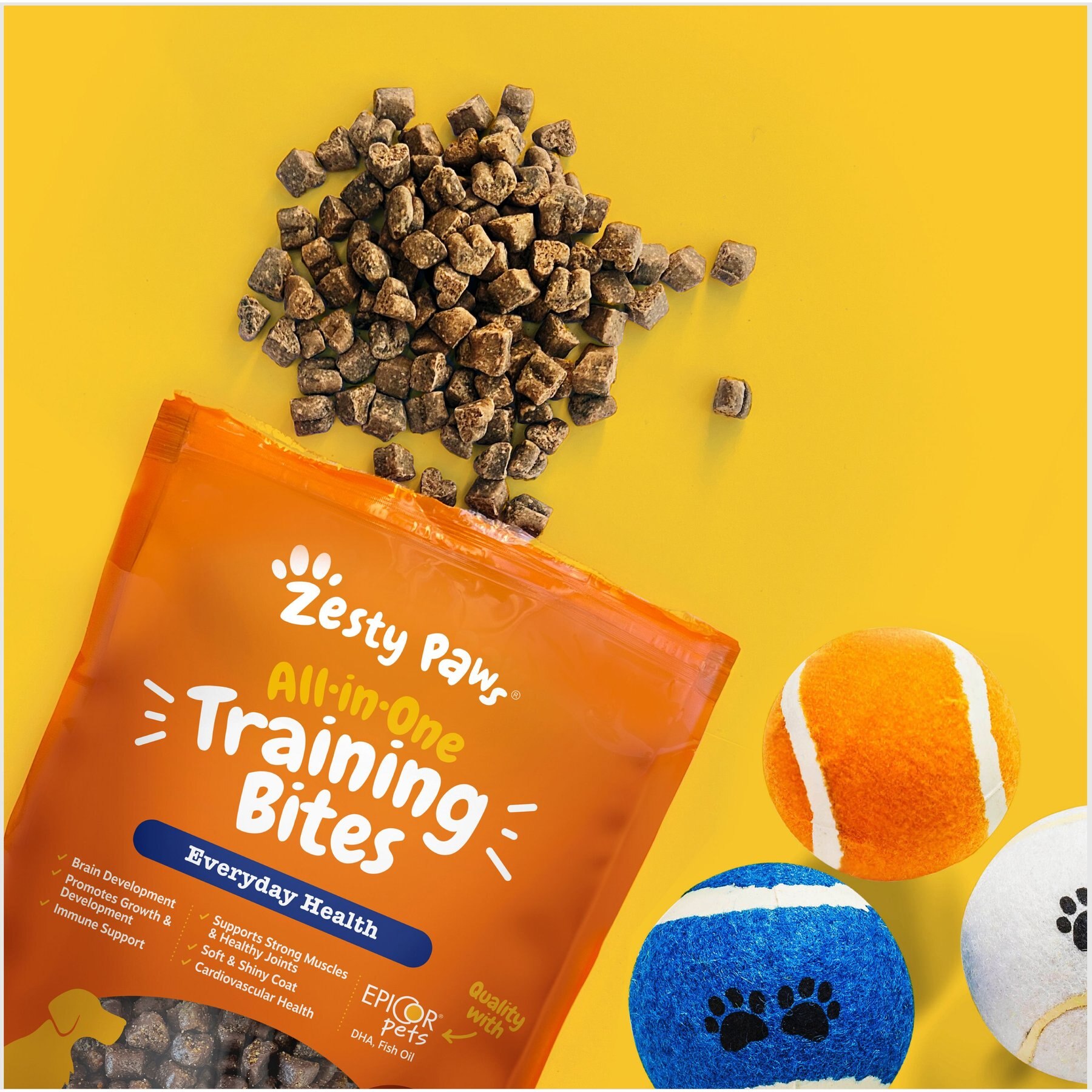 Zesty Paws All-in-One Peanut Butter Flavored Soft & Chewy Training Bites Multivitamin Dog Treats
