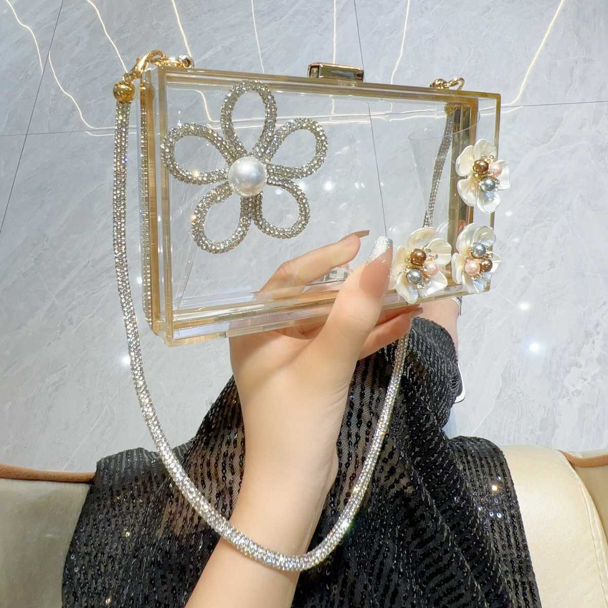 new diamond studded handbag urban minimalist wedding banquet handbag single shoulder crossbody dinner bag