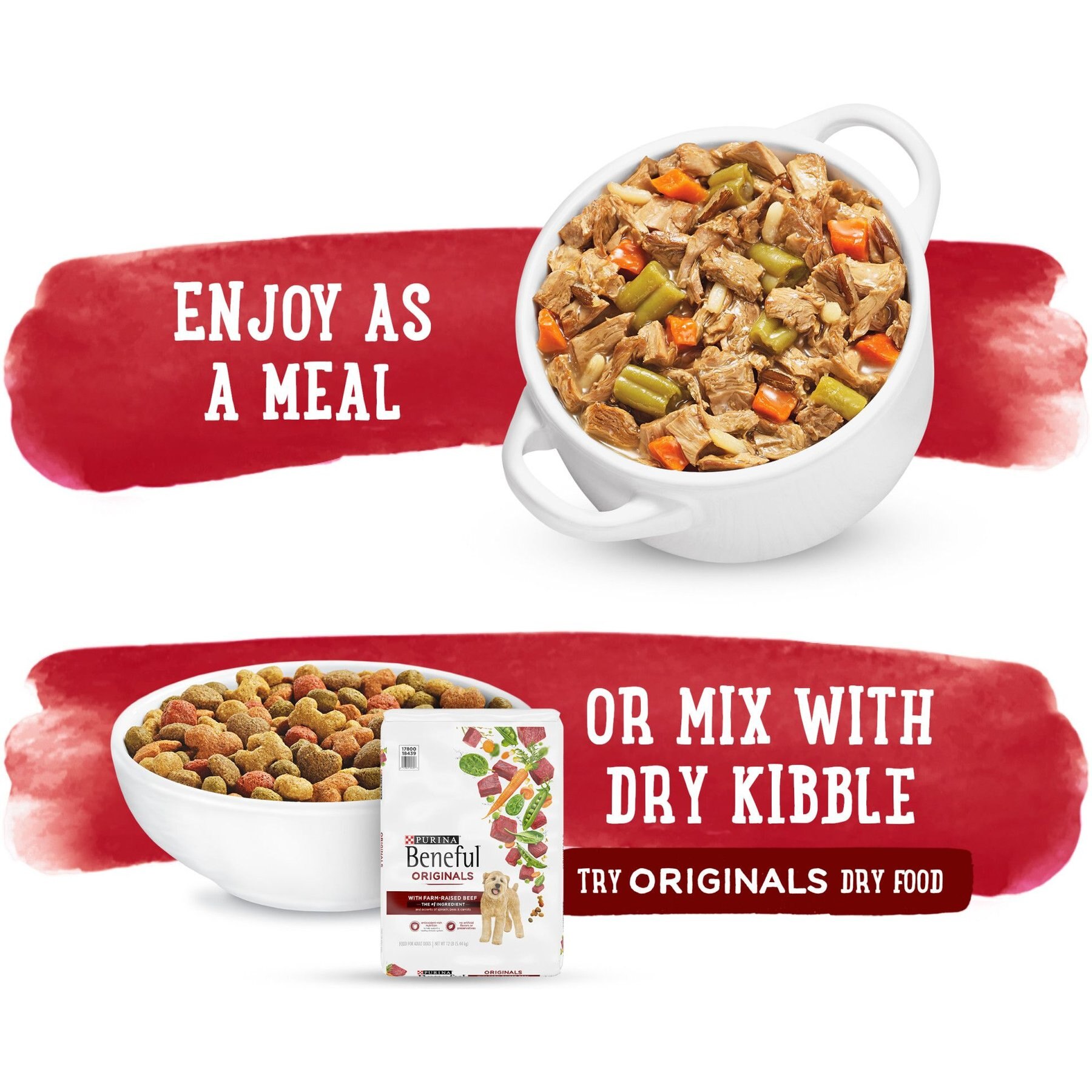 Purina Beneful Prepared Meals Beef & Chicken Medley with Green Beans, Carrots & Wild Rice Wet Dog Food