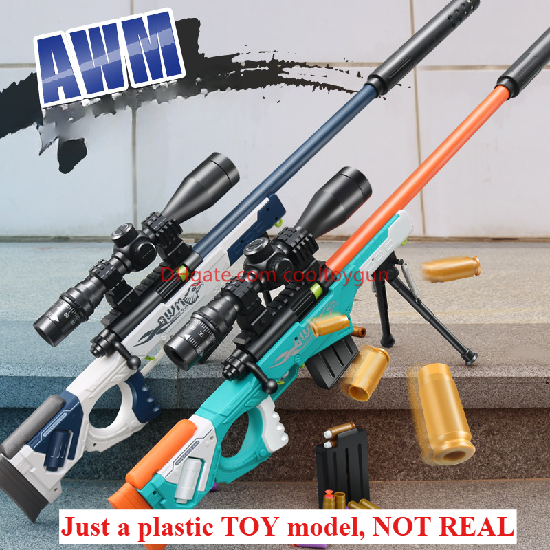 Awm Gun Soft Shell Toy Guns For Children Boys Manual Rifle Sniper Blaster Shooting Model Outdoor Games