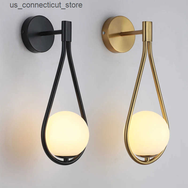 Other Indoor Lighting Glass Lampshape LED Wall Lamp Wall Light For Living Room Study Bedroom Bedside Indoor Copper Black G9 7W Corridor Wall Sconces L