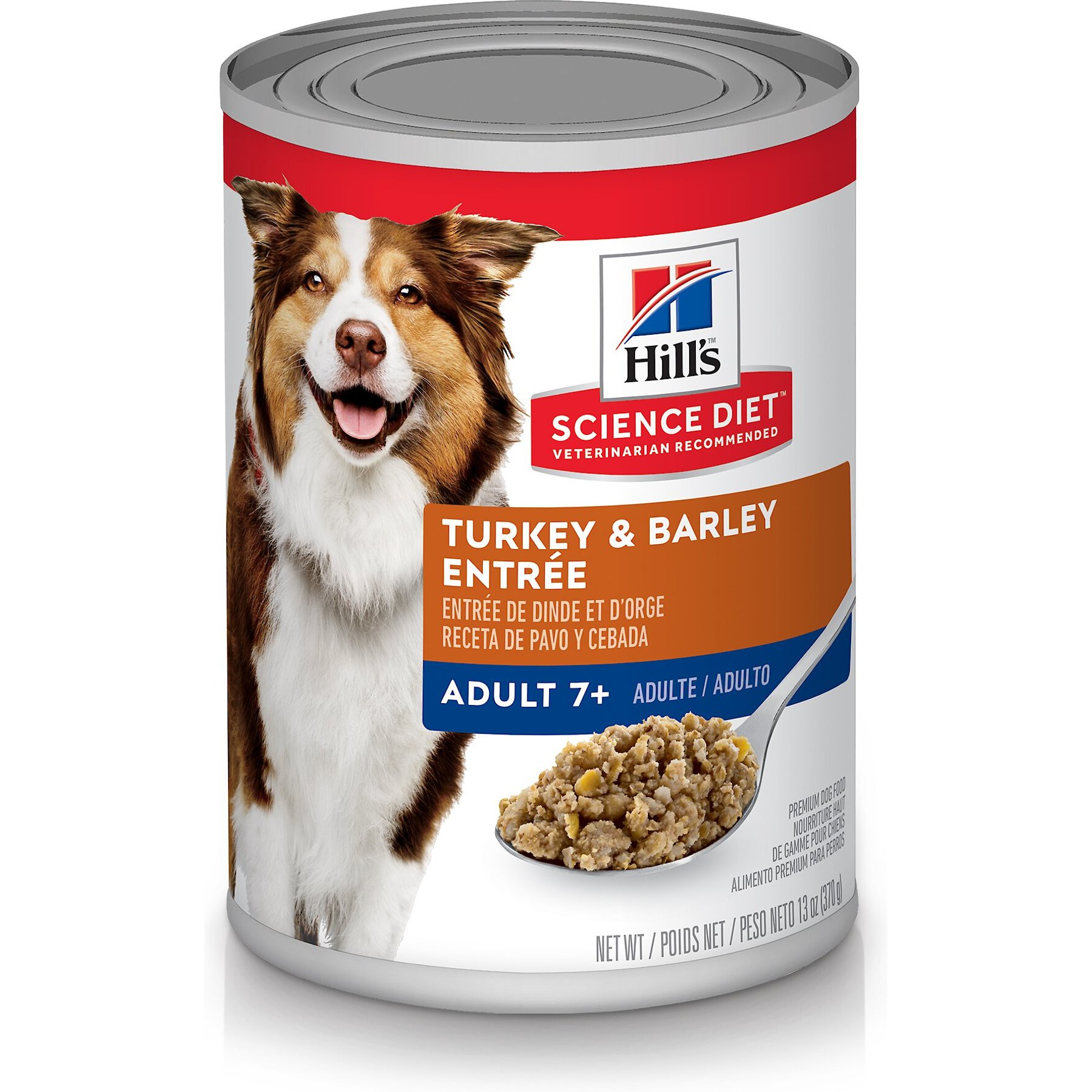 Hill's Science Diet Senior Adult 7+ Turkey & Barley Entree Canned Dog Food, 13-oz, case of 12