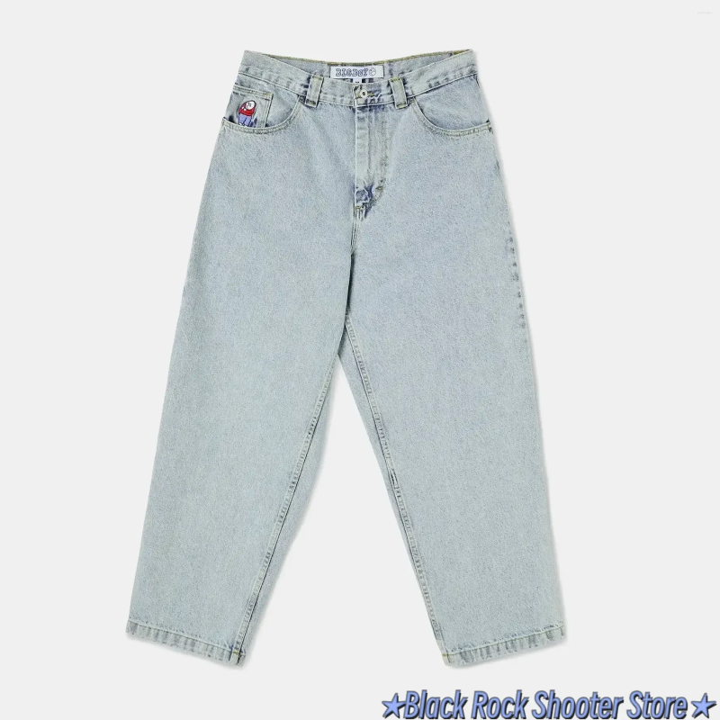 Men's Jeans Y2K Polar Big Boy Skate Collection Hip Hop Streetwear Embroidery Pants Baggy Mens Womens High Waist Wide Trouser