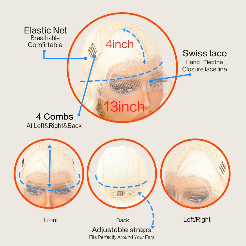 Blonde Wig Kinky Curly Simulation Human Hair Ombre Color 13X4 Lace Closure Wigs 32 Inches for Women Brazilian Curly 280% Density 360 Lace Frontal Long