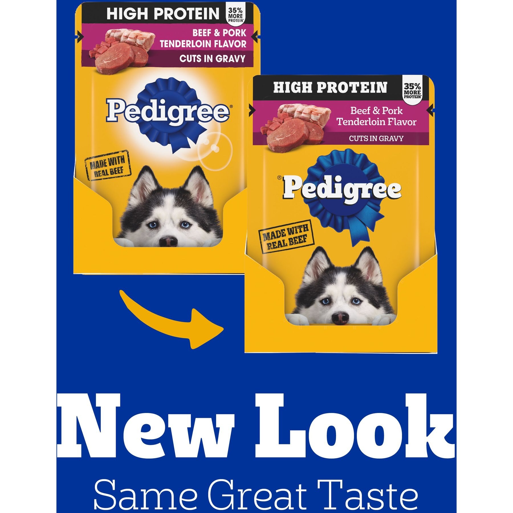 Pedigree High Protein Beef & Pork Tenderloin Flavor Cuts in Gravy Adult Dog Wet Food Pouches