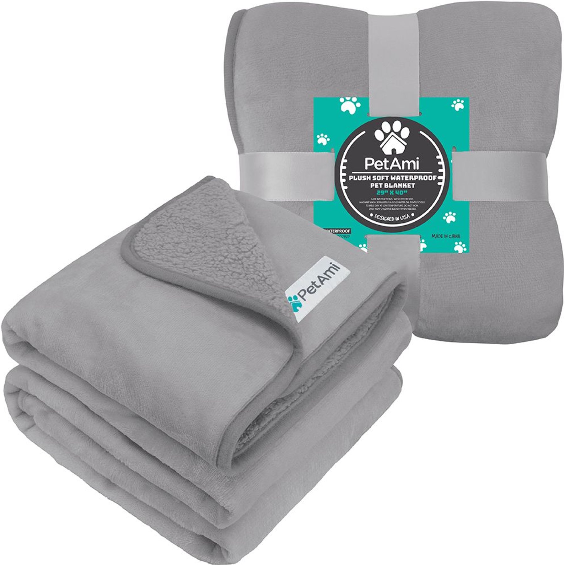 PetAmi Sherpa Fleece Waterproof Cat & Dog Blanket