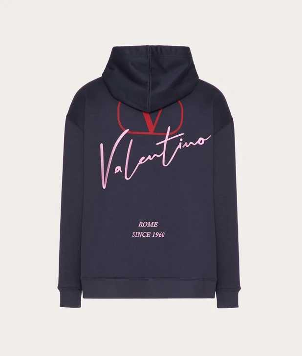 Men's Hoodies Sweatshirts VALEN TINO Fashion Brand Printed Casual Sports Hoodie Pure Cotton Loose Comfortable Unisex Official Website T241121