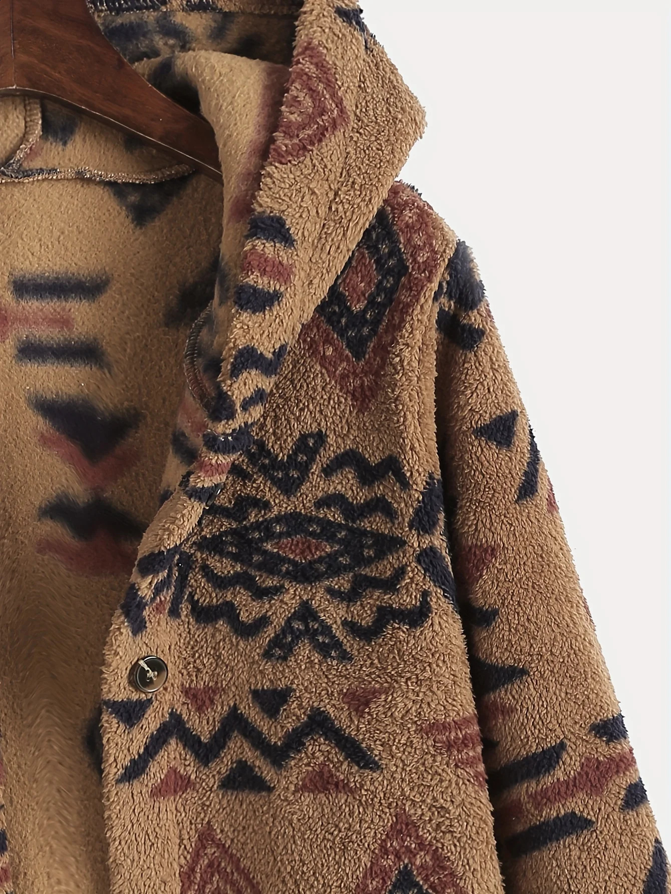 Womens Aztec national printing ultrafine Austrian plush coat ladies 241120