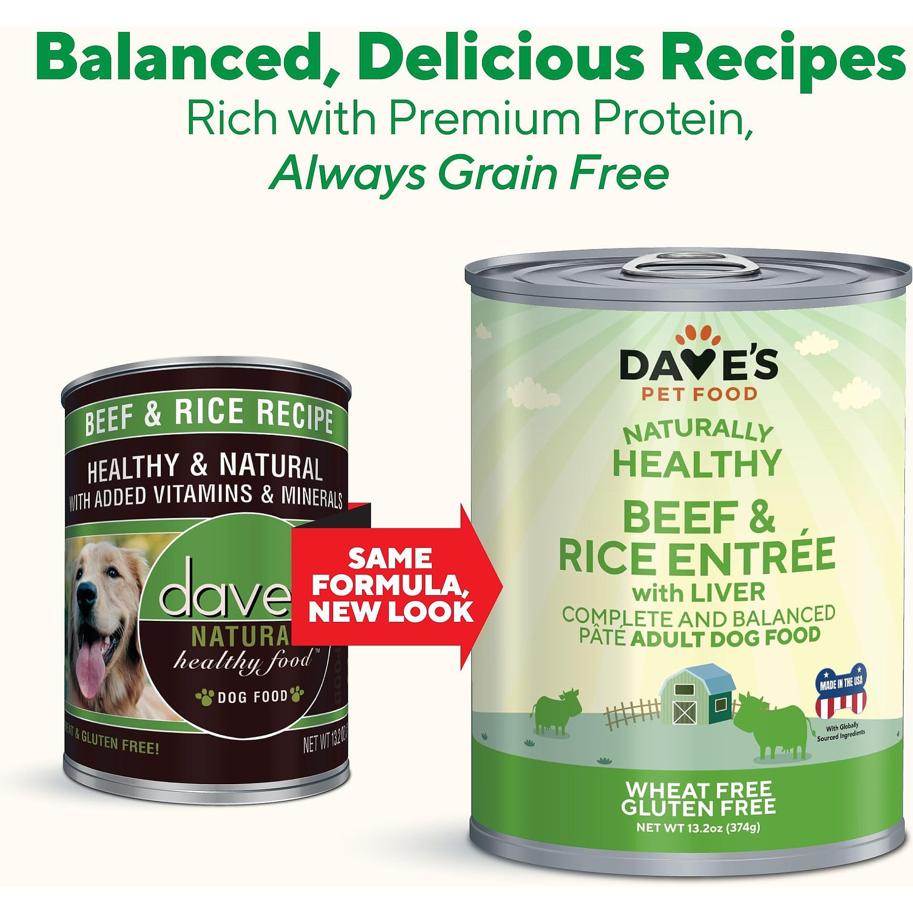 Dave's Pet Food Naturally Healthy Beef & Rice Recipe Pate Canned Wet Dog Food