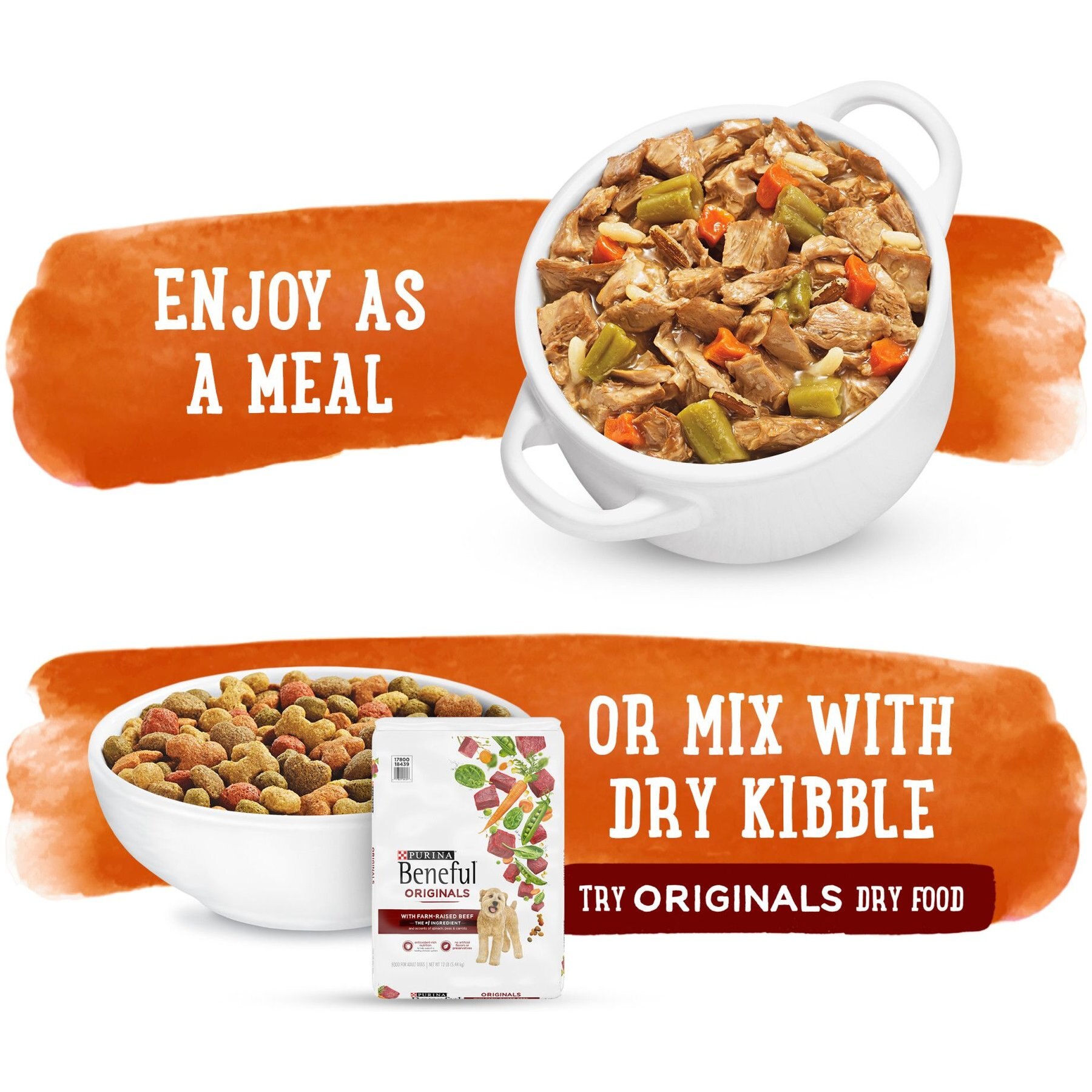 Purina Beneful Prepared Meals Simmered Chicken Medley with Green Beans, Carrots & Wild Rice Wet Dog Food