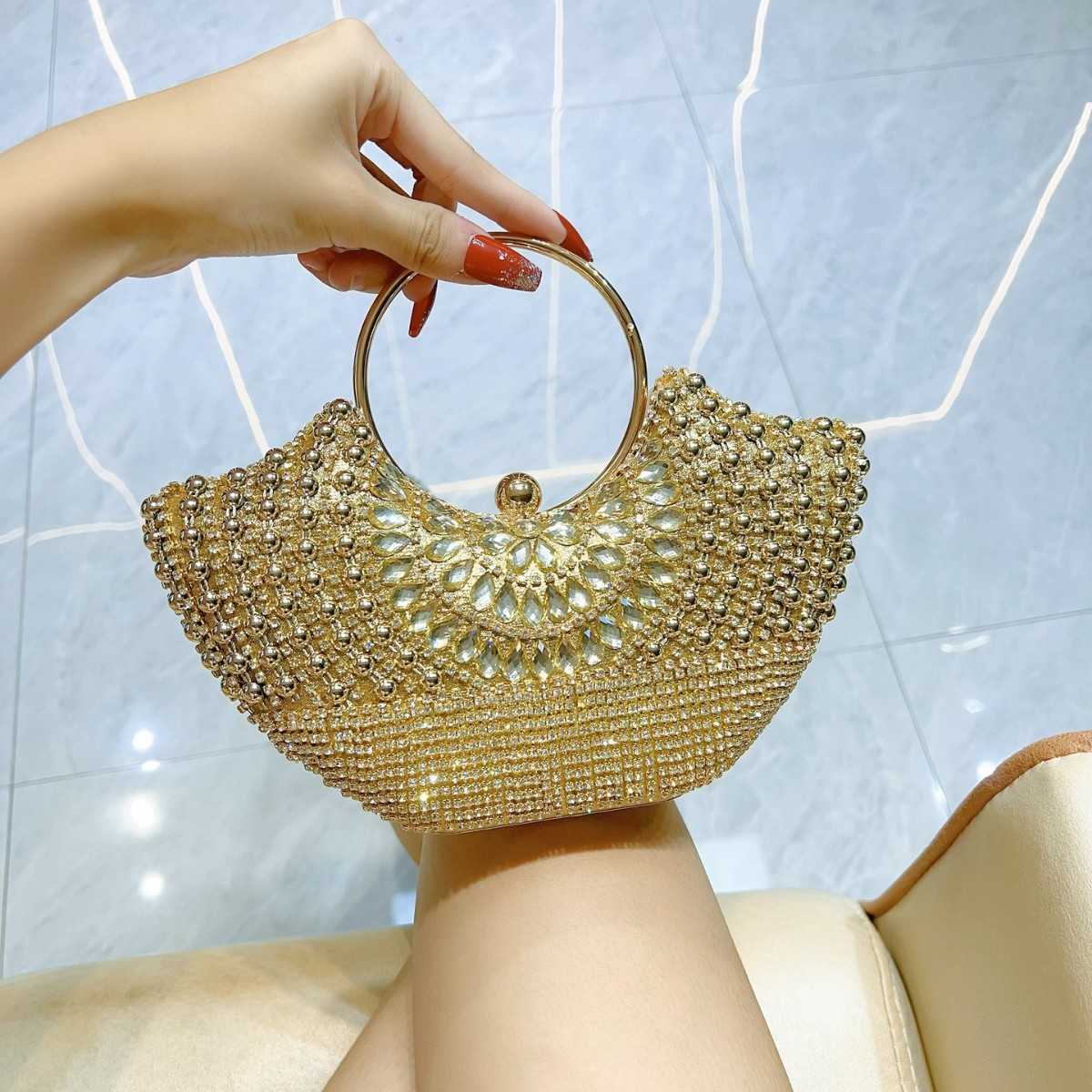 socialite banquet bag ladies banquet bag full of diamonds diamond studded one shoulder crossbody ktv princess bag handbag 241122