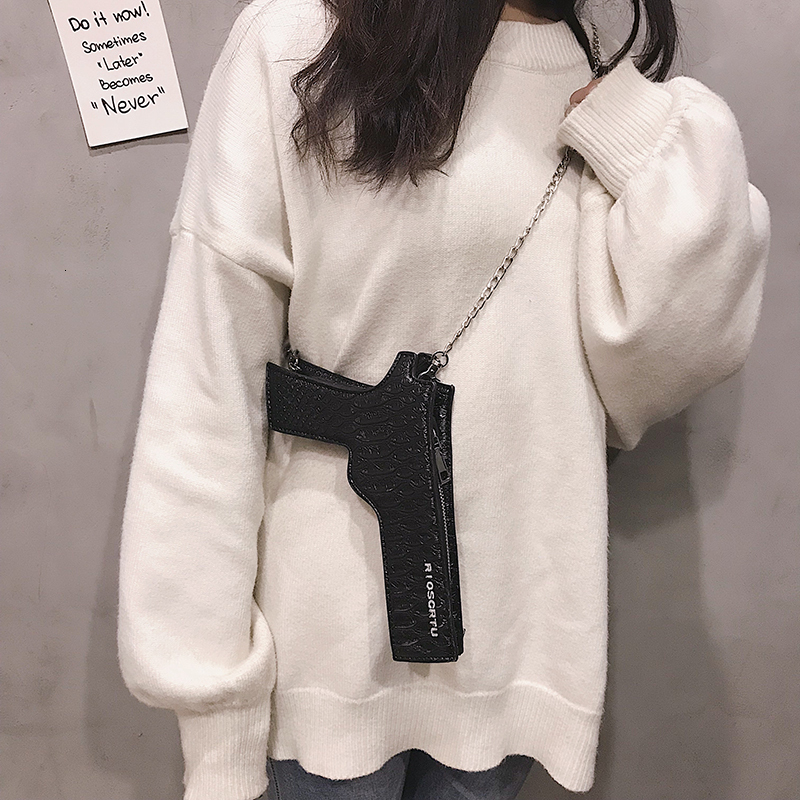 New fashion gun leisure design women s wallet trend gun shaped cool small crossbody bag PU leather women s crossbody bag designer bag