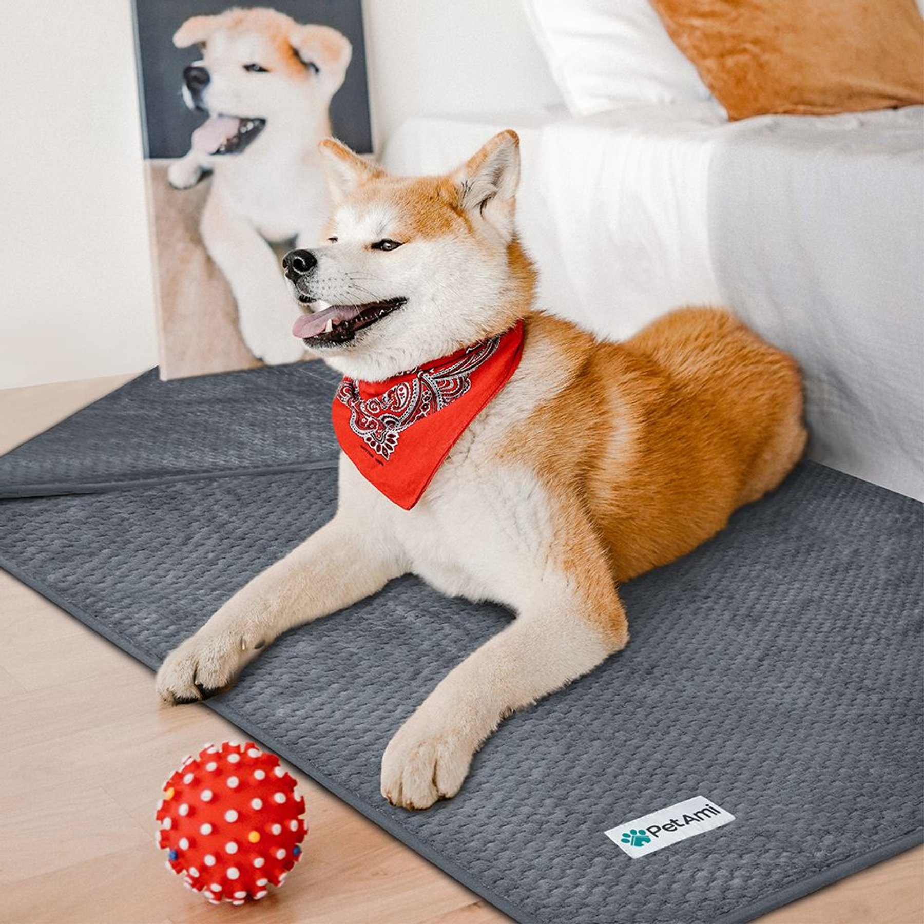 PetAmi Sherpa Fleece Waterproof Waffle Cat & Dog Blanket