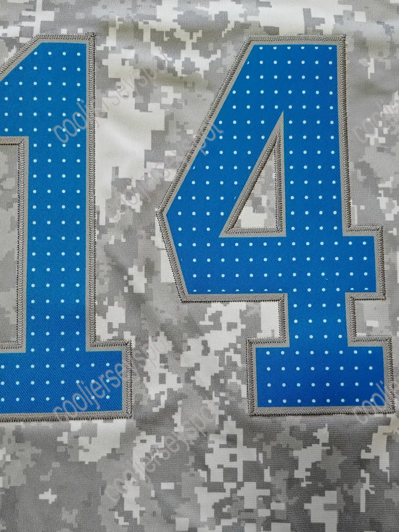 #14 St. Brown 26 Gibbs 20 Sanders 16 Goff Camo 2024 Salute to Service Football Jersey Custom Any Name Number S-XXXL Mens Womens Youth