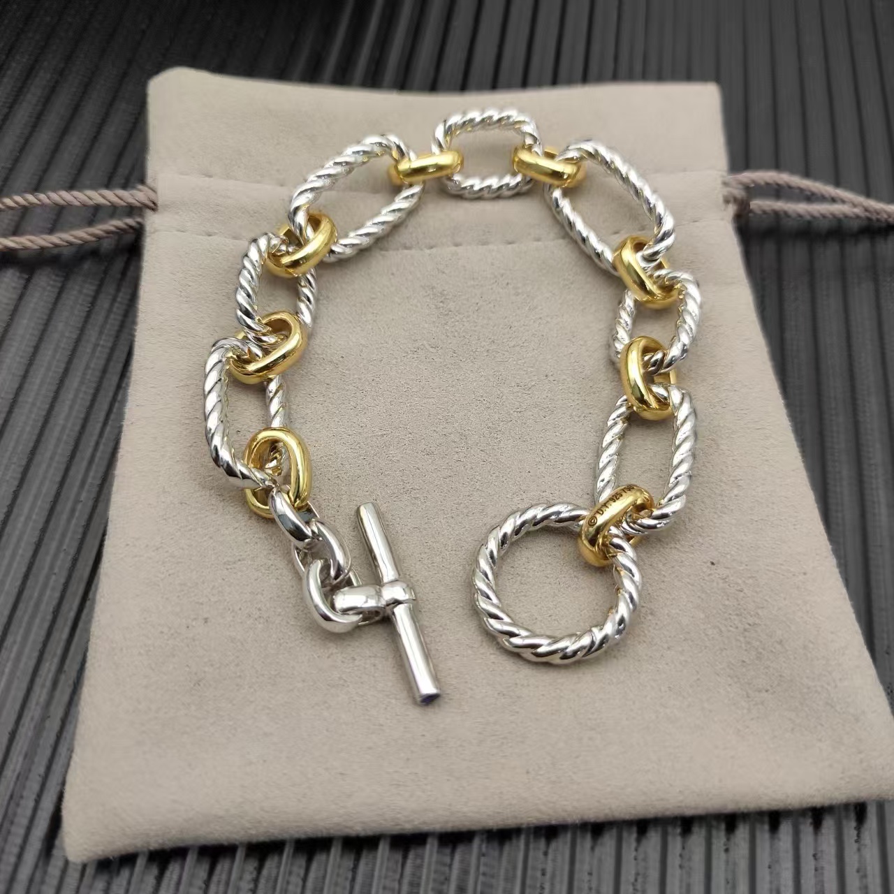 Davidlys Bracelet Niche designer bracelet K gold buckle chain bracelet designer classic punk silver interlocking luxury davidlys yurmanly street retro women ec