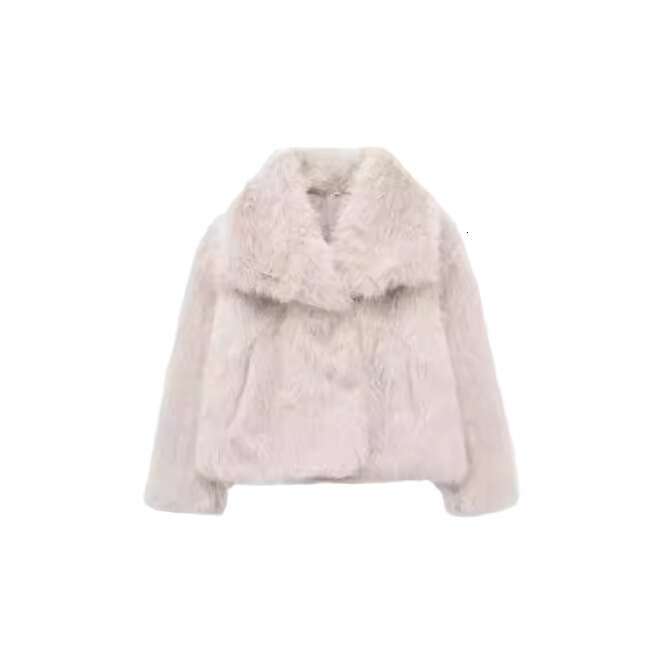 Women's lambhair black coat for autumn and winter 2024 new style imitation fur