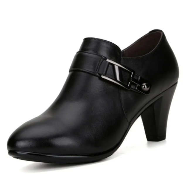 2025 spring PU leather elegant spike heels office lady Business dress fashion big size women shoes EU36-41