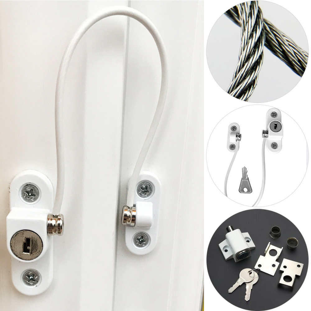 Window Safety Locks Lockable Cable Restrictor Window Sliding Door Restrictor Child Security Guard Home Hardware lock