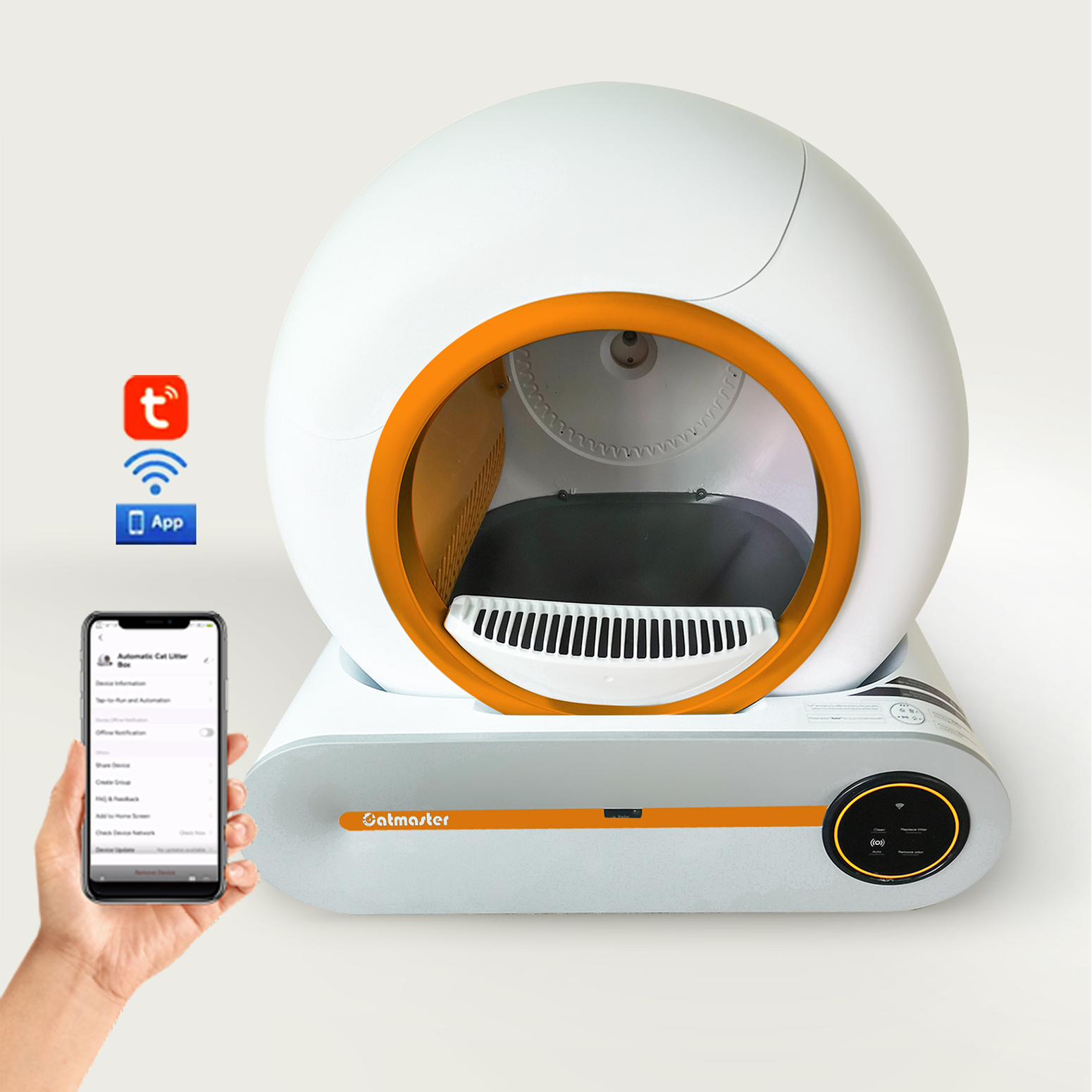 Oval App Control Semi Toilet Self Cleaning & Accessories Pet Tree Auto Flushing Electric Automatic Cat Litter Box