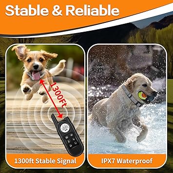 Tiniest Shock Collar, Lightest Dog Training Collar with Remote for Small Dogs 5-15lbs & Medium Large Dogs/Puppies, Waterproof, Rechargeable, 1300ft Ra