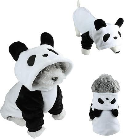HOTUMN Dog Costume - Pet Halloween Cosplay Hoodies Cute Puppy Panda Costume, Hoodie Warm Outfits for Small and Dogs