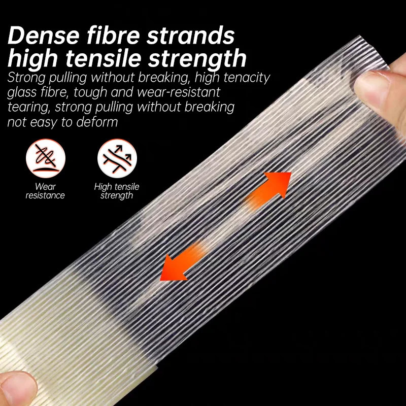 Glass fiber adhesive tape high viscosity strip transparent single-sided adhesive heavy-duty wear-resistant strip tape 241121