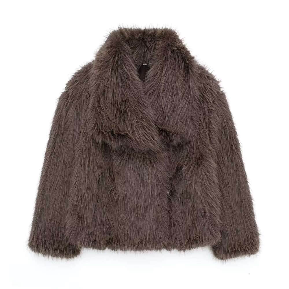 Women's lambhair black coat for autumn and winter 2024 new style imitation fur