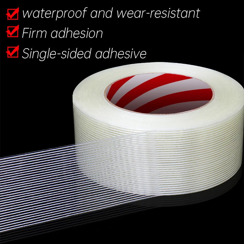Glass fiber adhesive tape high viscosity strip transparent single-sided adhesive heavy-duty wear-resistant strip tape 241121
