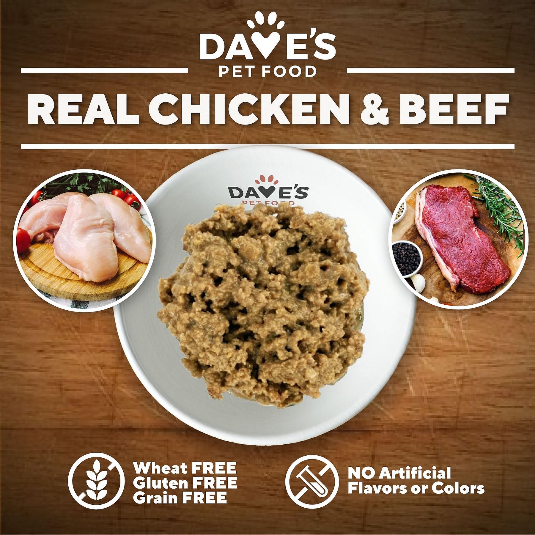 Dave's Pet Food Naturally Healthy Chicken & Beef Entree Pate Canned Wet Dog Food