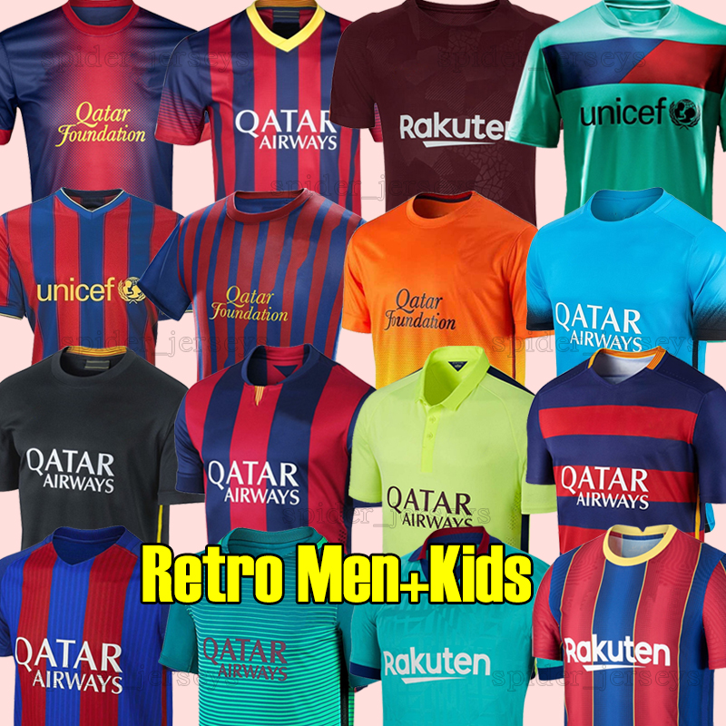 finals Retro soccer jerseys 2009 10 11 12 13 14 XAVI RONALDINHO GUARDIOLA PUYOL A.INIESTA maillot de foot 2015 16 17 18 19 DAVID VILLA 2020 21 TOICHKOV kids kits Sets
