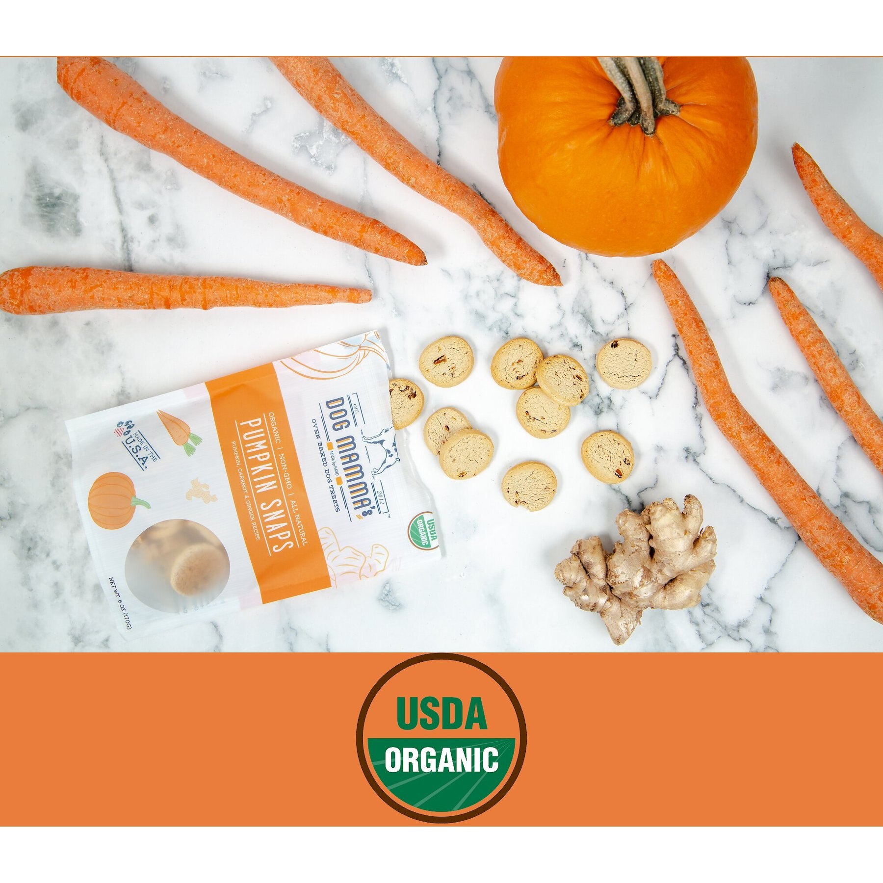 Dog Mamma’s Organic Pumpkin Snaps Dog Treats