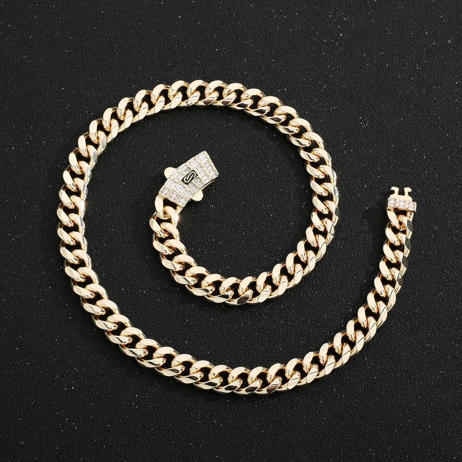 Monaco Cuban Chain 14K Gold Plated 10mm Bracelet and Necklace Fashion Mens and Womens Jewelry Set Wholesale Free Sh W241121