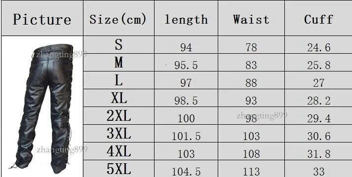 Mens Pants Lace Up Leather Pants Motorcycle Punk Black Pants for Men Fashion Winter Big and Tall Mens Clothing Pantalon Homme Trousers 230906