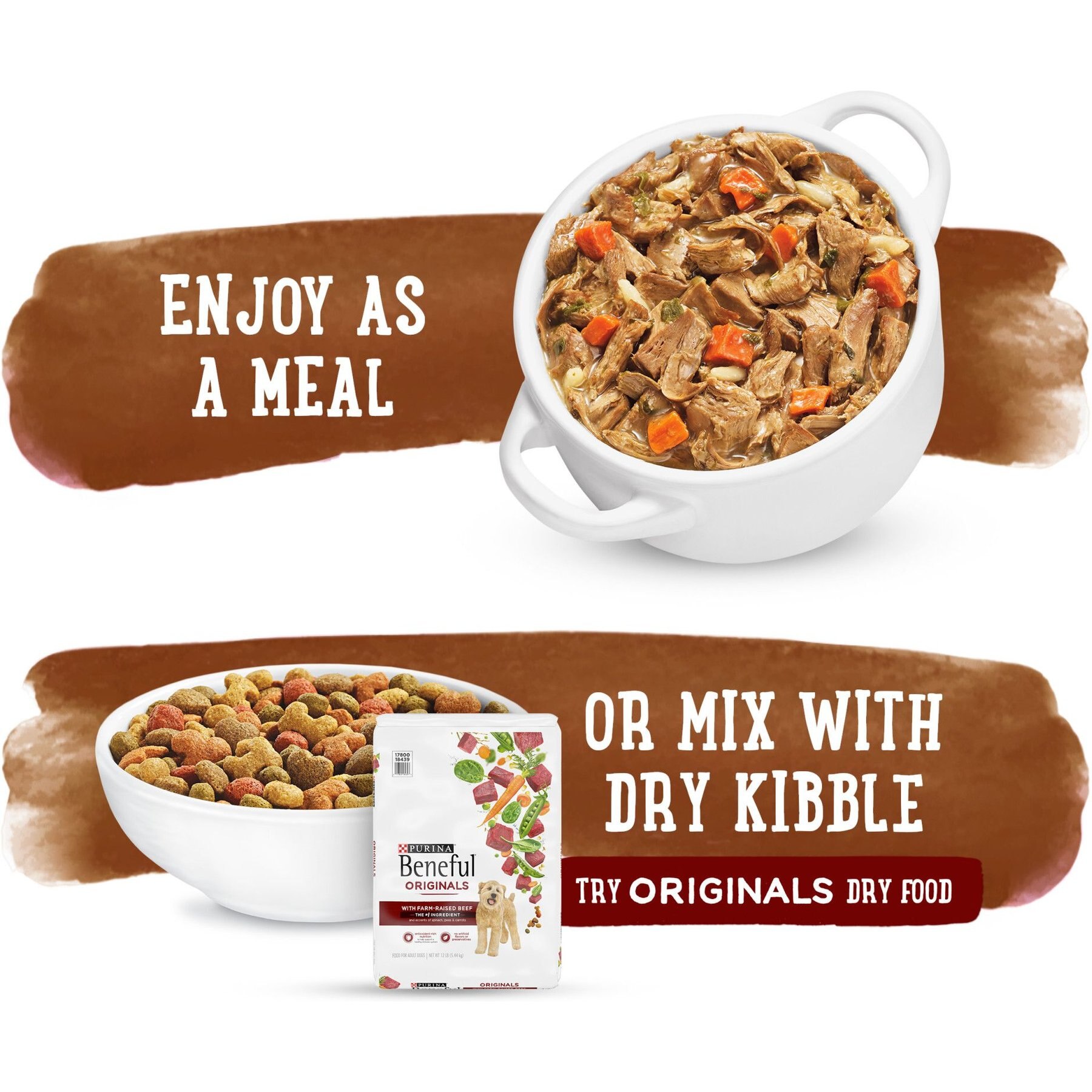 Purina Beneful Prepared Meals Roasted Chicken Recipe with Brown Rice, Carrots & Spinach Wet Dog Food