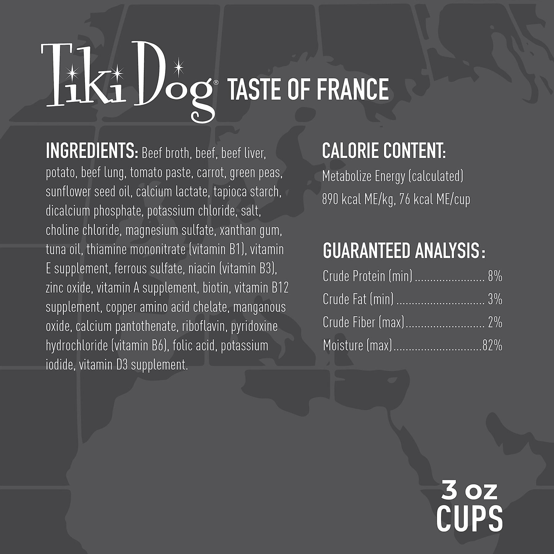 Tiki Dog Taste of France Beef, Potatoes & Burgundy Recipe in Broth Grain-Free Wet Dog Food, 3-oz cup, case of 4