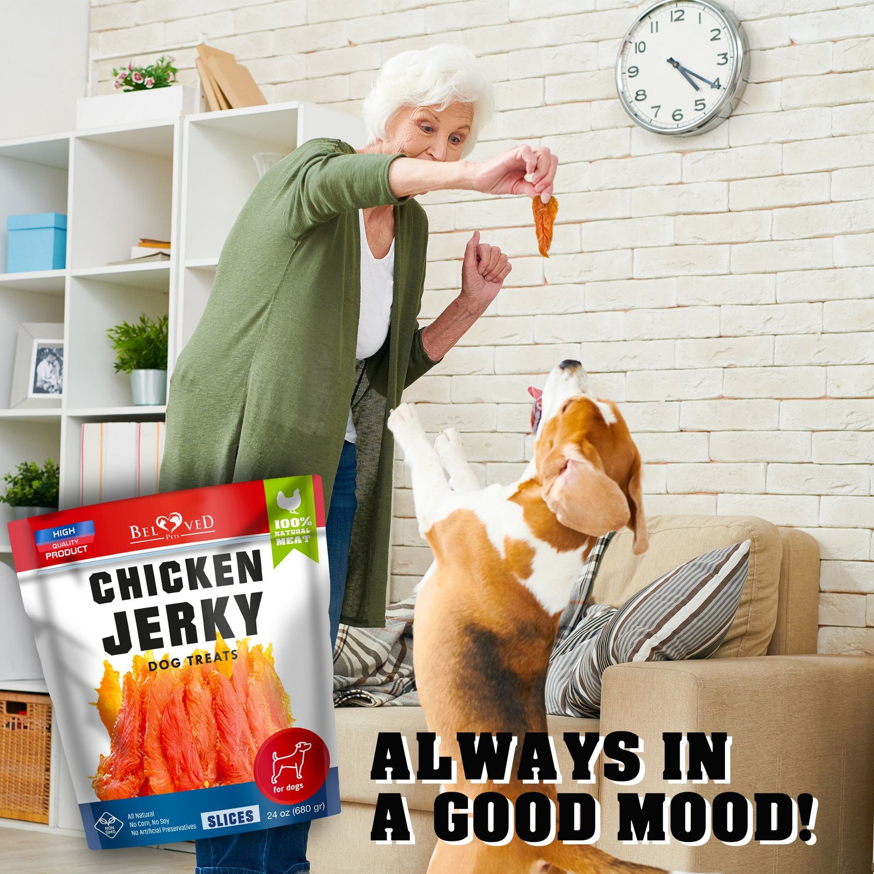 Beloved Pets Chicken Jerky Slices Grain-Free High-Protein Natural Dog Treats, 1.5-lb bag