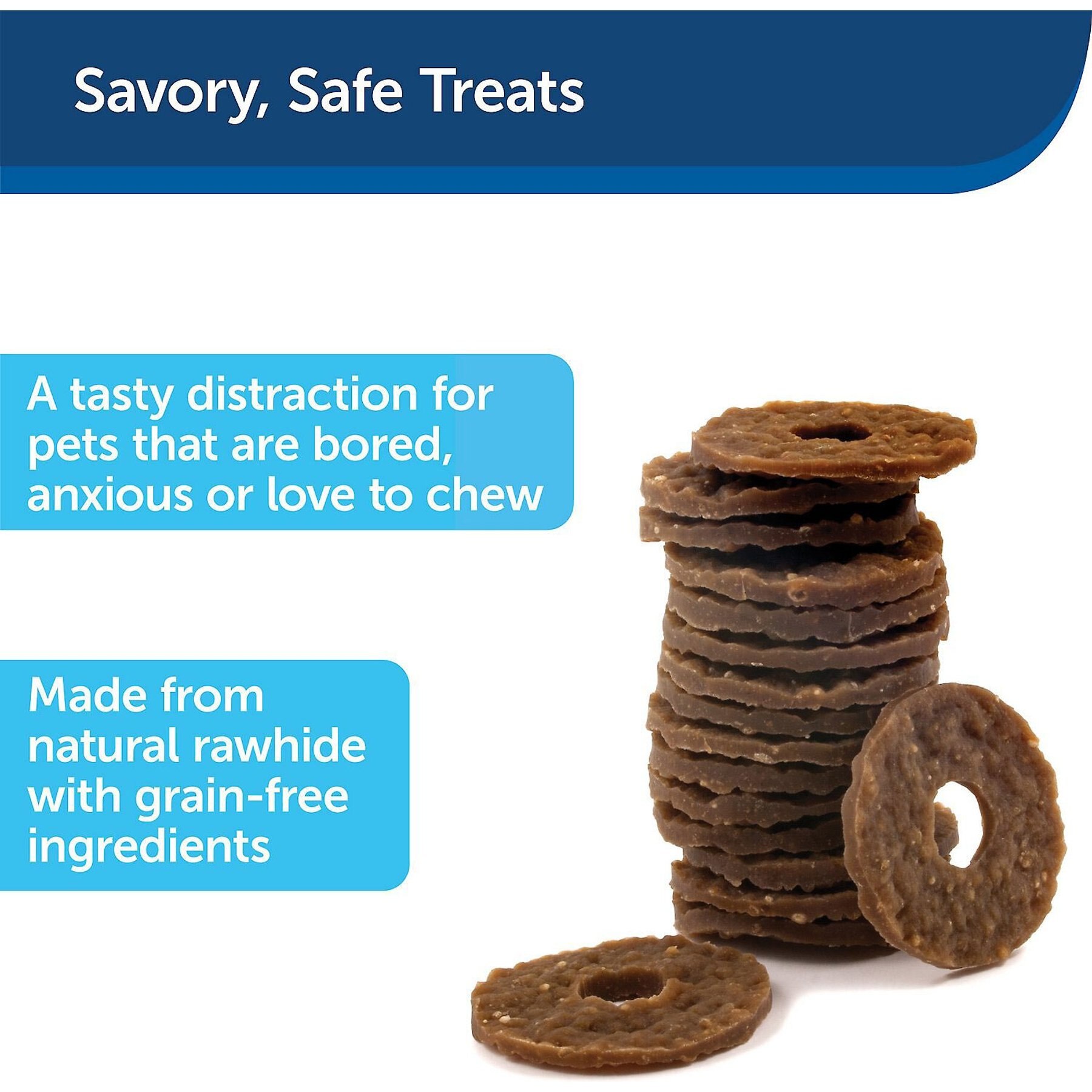 PetSafe Busy Buddy Natural Rawhide Rings Dog Treats, Size B