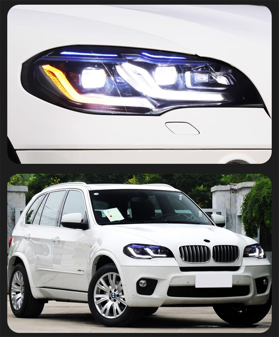 Full LED Headlight For X5 E70 2007-2013 Dual L Blue Styling LED Daytime Lights Dynamic Turn Signals Car Accessories
