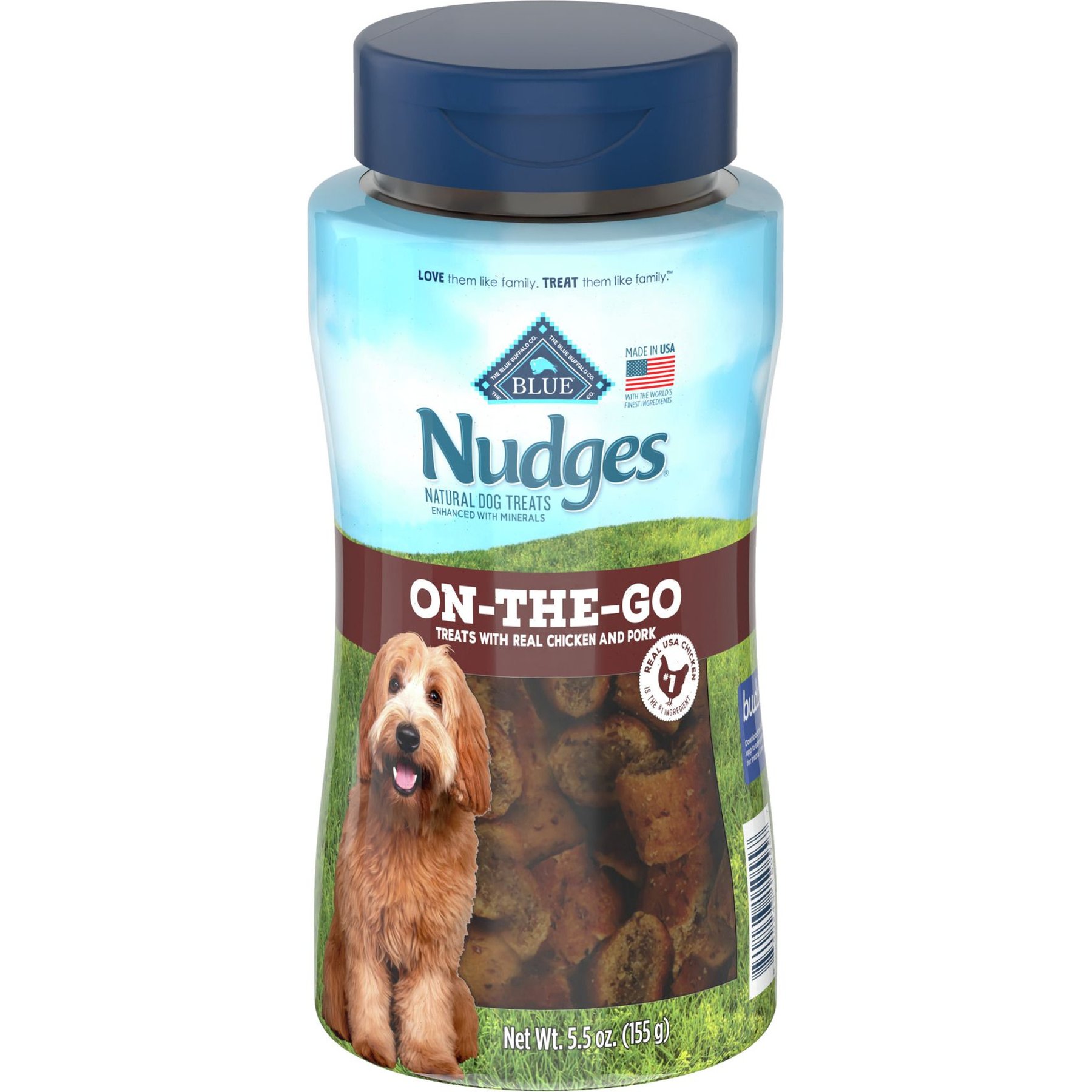 Blue Buffalo Nudges On The Go Chicken & Pork Natural Dog Treats, 5.5-oz container