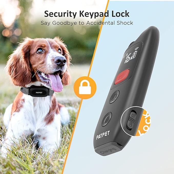 PATPET Remote - Waterproof Dog Training Collar for Small Medium Large Dogs with Beep, Vibration and 16 Static Levels Shock