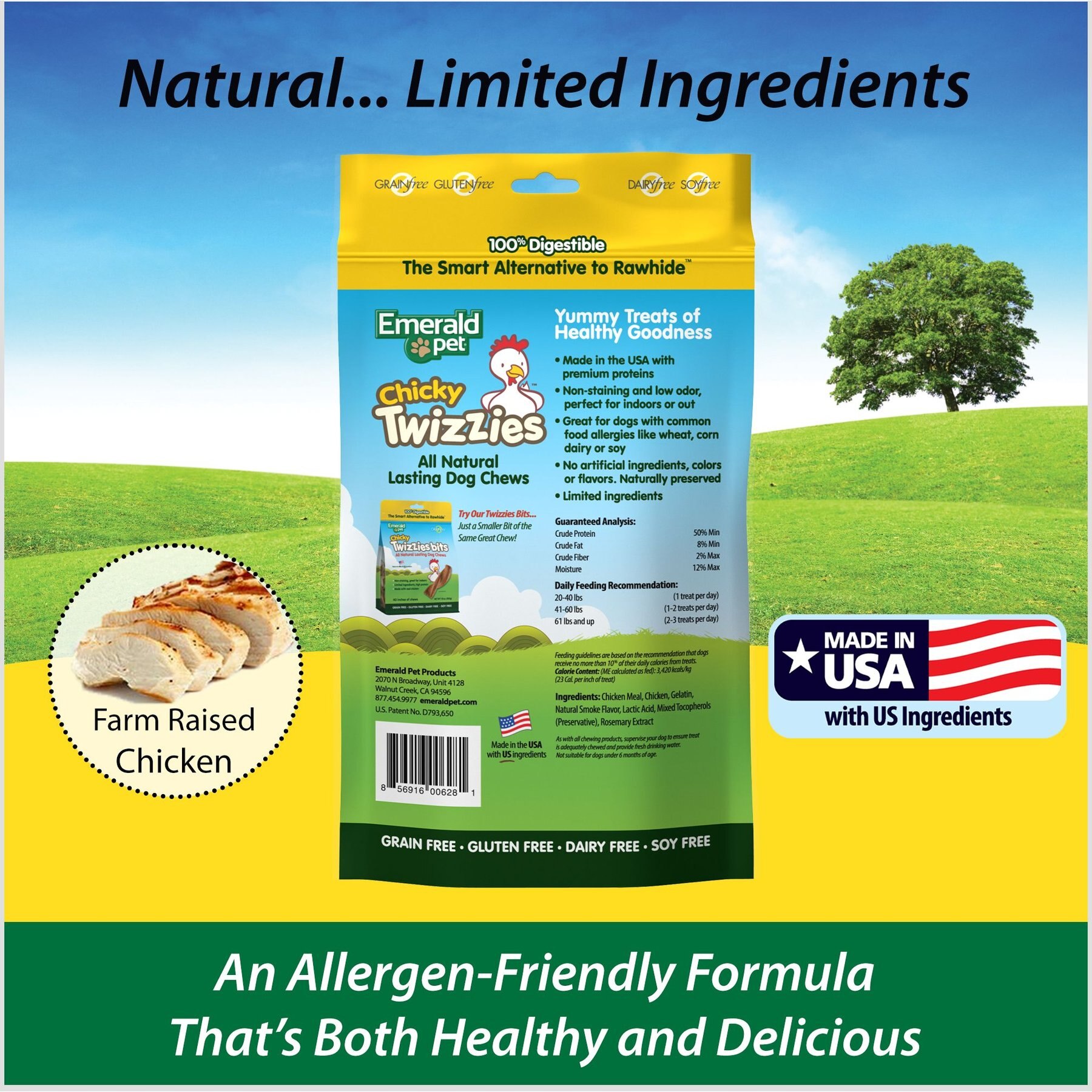 Emerald Pet Chicky Twizzies Grain-Free Dog Treats