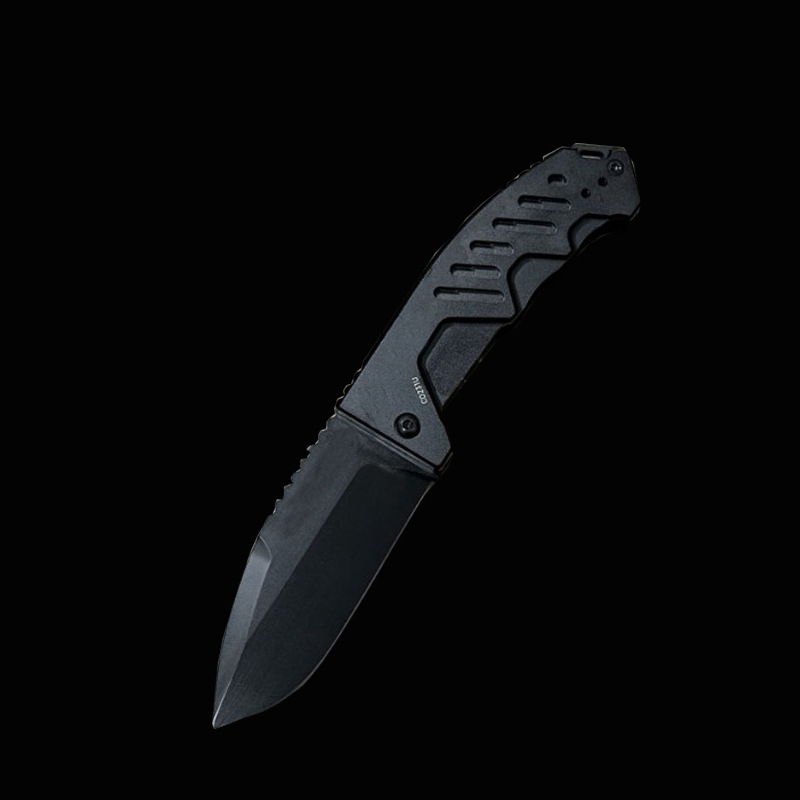 Rao-C Tactical Folding Knife 8Cr15Mov Black Oixde Drop Point Blade Aviation Aluminum Handle Ball Bearing EDC Pocket Knives Outdoor Tools