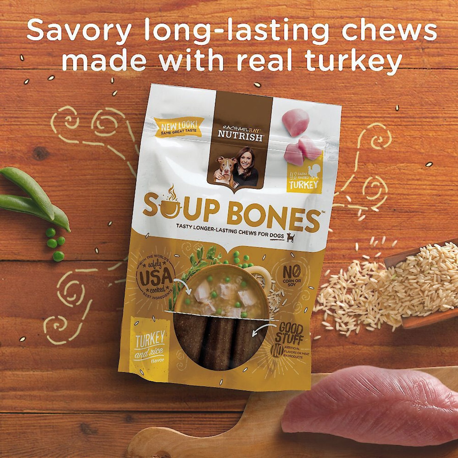 Rachael Ray Nutrish Turkey & Rice Flavor Soup Bones Dog Treats