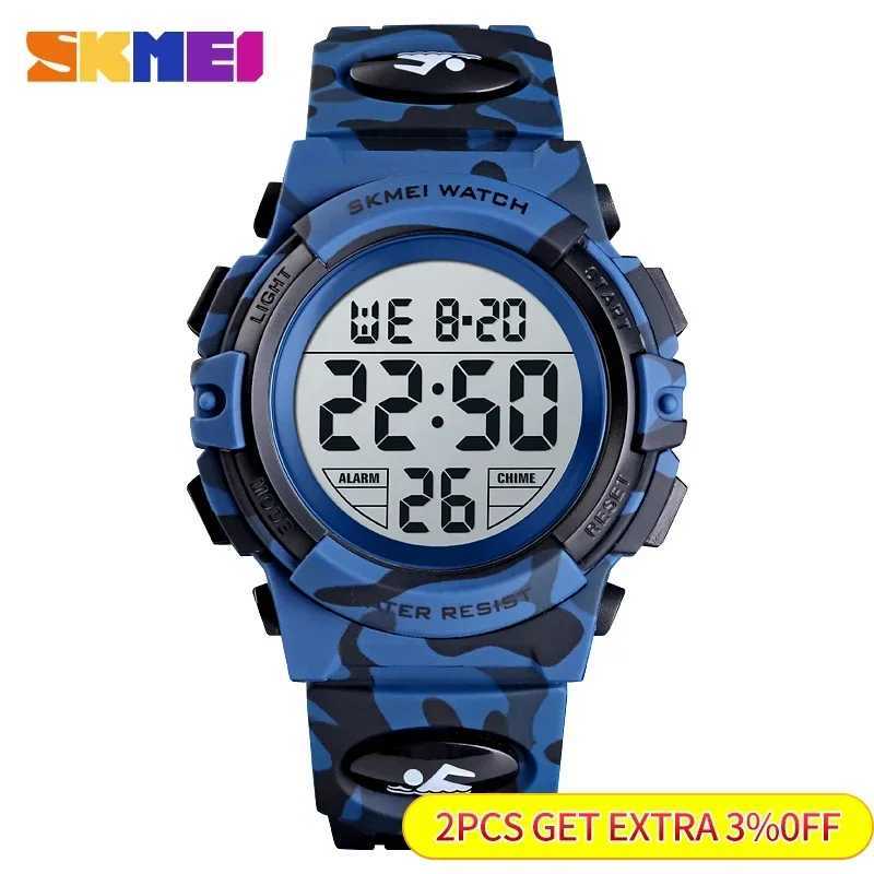 SKMEI 1548 Sports Childrens Watch 5bar Waterproof Color Light 12/24-hour Camouflage relogio Childrens Watch X241204