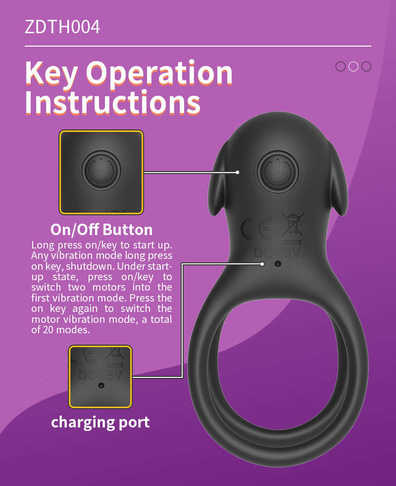 Remote control 20 modes vibrating cock ring men's sex toy USB charging