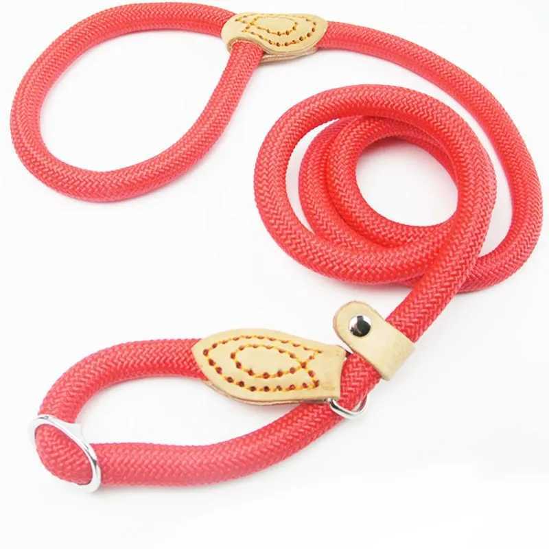 Dog Leash Slip Rope Lead Leash Heavy Duty Braided Rope Adjustable Loop Collar Training Leashes for Medium Large DogsXJ250218