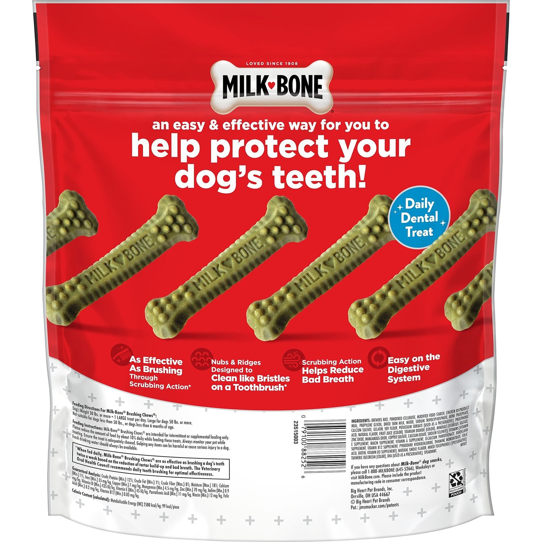 Milk-Bone Fresh Breath Brushing Chews Daily Dental Large Dog Treats