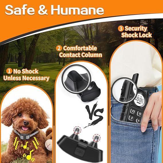 Tiniest Shock Collar, Lightest Dog Training Collar with Remote for Small Dogs 5-15lbs & Medium Large Dogs/Puppies, Waterproof, Rechargeable, 1300ft Ra