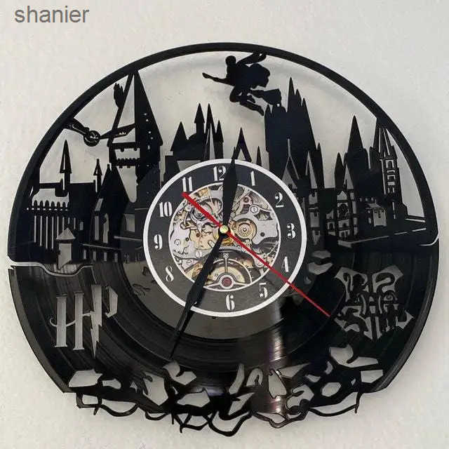 Wall Clocks Hogwarts-Express Vinyl Record Clock LED Light 12 Quartz | Creative Birthday Gifts for Kids and Friends. L240910 L0910